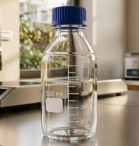 Frasco Reagente Vidro 500ml Tampa Azul