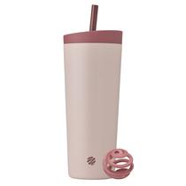 Frasco Shaker Tumbler Blender 2 em 1 isolado 710 ml vermelho/castanho