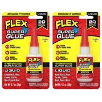 Frasco Super Glue Flex Liquid de 20 g, pacote com 2 unidades Clear Instant Bond