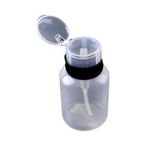 Frasco Vazio Transparente Com Bomba Para Removedor De Esmalte Em Gel UV, Para Nail Art Rosa E Preta.