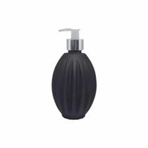 Frasco Vidro Saboneteira Gomos 250ml - Preto Fosco c/ Válvula Pump