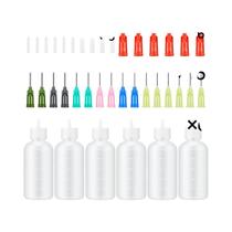 Frascos Aplicadores De Cola Plástica Squeezable De 50ml 6pcs Com Ponta De Agulha Cega Para