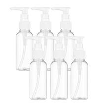 Frascos com bomba Doromy 50 ml de plástico transparente, kit com 6 unidades Frascos com bomba Doromy 50 ml de plástico transparente, kit com 6 unidades