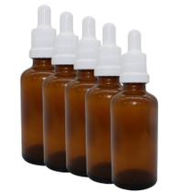 Frascos Conta Gotas 30ml Vidro Âmbar (110 Unidades) E Tampa Com Lacre