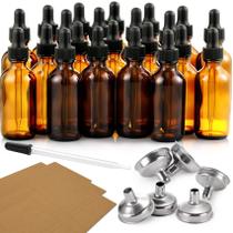Frascos conta-gotas AOZITA 30mL (pacote com 24) de vidro âmbar com funil Frascos conta-gotas AOZITA 30mL (pacote com 24) de vidro âmbar com funil