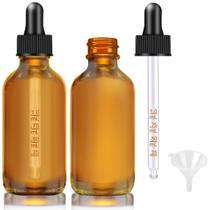 Frascos conta-gotas Bumobum de vidro âmbar 60 ml, kit com 2 unidades e funil
