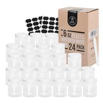 Frascos de armazenamento de alimentos de plástico Healthy Packers 180 ml (pacote com 24) Frascos de armazenamento de alimentos de plástico Healthy Packers 180 ml (pacote com 24)