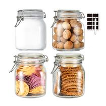 Frascos de armazenamento de alimentos ZALSSKE 1L com tampas herméticas, conjunto de 4