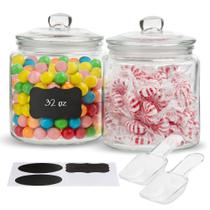 Frascos de armazenamento de vidro Kook 32 onças (960 ml) com tampas, conjunto de 2