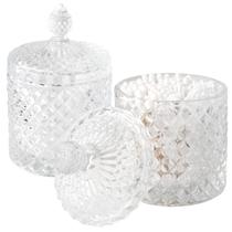 Frascos de banheiro rejomiik Qtip Holder Glass 160 mL (pacote com 2) Frascos de banheiro rejomiik Qtip Holder Glass 160 mL (pacote com 2)