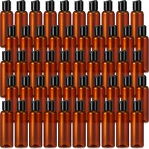 Frascos de compressão de plástico Mimorou 120 ml âmbar 50 unidades com tampa