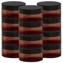 Frascos de cosméticos BallHull Amber Plastic 240 mL com tampa preta 12 unidades