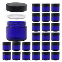 Frascos de cosméticos BPFY 60ml de vidro azul com forros e tampas, pacote com 24 Frascos de cosméticos BPFY 60ml de vidro azul com forros e tampas, pacote com 24