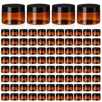 Frascos de cosméticos Tanlade Amber Plastic 120 mL com tampas 100 unidades Frascos de cosméticos Tanlade Amber Plastic 120 mL com tampas 100 unidades