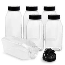 Frascos de especiarias de plástico e recipientes 6x1L com tampa preta RoyalHouse Frascos de especiarias de plástico e recipientes 6x1L com tampa preta RoyalHouse