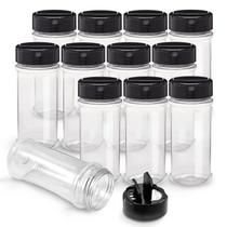 Frascos de especiarias de plástico RoyalHouse, pacote com 12, 165 ml com tampas de agitador Frascos de especiarias de plástico RoyalHouse, pacote com 12, 165 ml com tampas de agitador