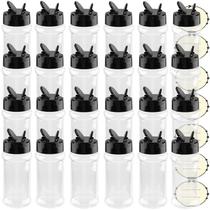 Frascos de especiarias TUZAZO 90 ml de plástico com tampas de agitador, 24 unidades transparentes Frascos de especiarias TUZAZO 90 ml de plástico com tampas de agitador, 24 unidades transparentes