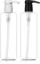Frascos de loção Bar5F Plastic 480 ml com bombas em preto e branco x2 Frascos de loção Bar5F Plastic 480 ml com bombas em preto e branco x2