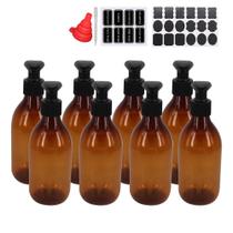 Frascos de loção com bomba de plástico zmybcpack, pacote com 8 unidades, 240 ml, âmbar