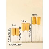Frascos De Perfume Mini Tamanho De Viagem 5ml 10ml 15ml Vidro Transparente Dourado Frasco De Spray