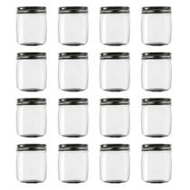 Frascos de plástico Novelinks 250 ml com tampas pretas sem BPA (pacote com 16)