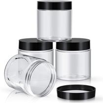 Frascos de plástico Patelai redondos de boca larga 240mL x4 pretos Frascos de plástico Patelai redondos de boca larga 240mL x4 pretos