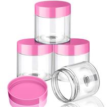 Frascos de plástico Patelai Round Clear 60 mL (pacote com 4) rosa