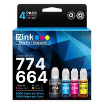 Frascos de recarga de tinta E-Z Ink 774 664 para Epson ET-2650, pacote com 4
