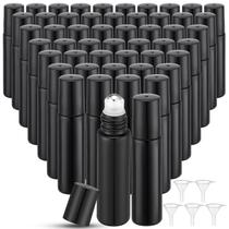 Frascos de rolo de óleo essencial Sumind 150 unidades de vidro preto de 10 mL Frascos de rolo de óleo essencial Sumind 150 unidades de vidro preto de 10 mL