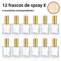 Frascos De Spray De Perfume Transparentes De 15ml Conjunto De 12 Peças Com 6 Acessórios Frascos