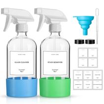 Frascos de spray de vidro GIVAMEIHF 480 ml com capa de silicone, pacote com 2 Frascos de spray de vidro GIVAMEIHF 480 ml com capa de silicone, pacote com 2