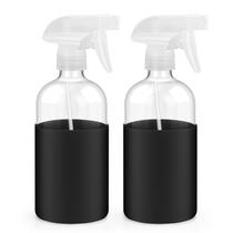 Frascos de spray de vidro Worldgsb com capa de silicone, 500 ml, pacote com 2