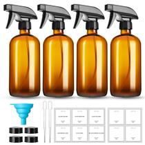 Frascos de spray GIVAME/IHF, vidro âmbar, 500 ml, recarregáveis, pacote com 4