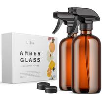 Frascos de spray LiBa Amber Glass 500mL, pacote com 2 unidades, recarregáveis