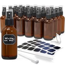 Frascos de spray Nevlers Amber Glass 118 ml, pacote com 24 unidades com funil Frascos de spray Nevlers Amber Glass 118 ml, pacote com 24 unidades com funil