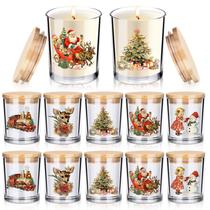 Frascos de vela de vidro de Natal vintage Ziliny, 10 unidades, 210 ml