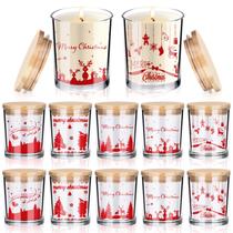 Frascos de vela de vidro de Natal Ziliny 10 unidades de 200 mL com tampas de cortiça