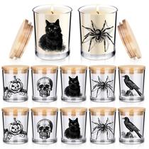 Frascos de vela Ziliny Halloween Horror Glass 200 mL com tampas de cortiça Frascos de vela Ziliny Halloween Horror Glass 200 mL com tampas de cortiça
