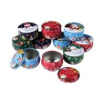 Frascos De Velas Festivas De Natal 10 Peças 2.2oz Caixas De Metal Para Decorações De Velas Presentes