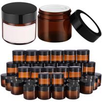 Frascos de vidro Bumobum Round Amber 60mL, pacote com 70 tampas e rótulos