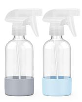 Frascos de vidro com spray Worldgsb, kit com 2 unidades, 240 ml, com capa de silicone Frascos de vidro com spray Worldgsb, kit com 2 unidades, 240 ml, com capa de silicone