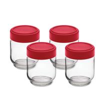 Frascos de vidro Cuisipro, 180 ml, tampa hermética, boca larga, pacote com 4 Frascos de vidro Cuisipro, 180 ml, tampa hermética, boca larga, pacote com 4