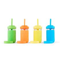 Frascos de vidro Cup Elk and Friends 350 ml com silicone, 4 unidades Frascos de vidro Cup Elk and Friends 350 ml com silicone, 4 unidades