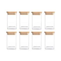 Frascos De Vidro De 10oz Com Tampas De Bambu Herméticas, Pacotes De 1, 2, 4, 8, Recipientes Frascos De Vidro De 10oz Com Tampas De Bambu Herméticas, Pacotes De 1, 2, 4, 8, Recipientes
