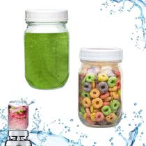 Frascos de vidro de 350 ml com tampa para liquidificadores Oster (pacote com 4)