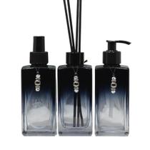 Frascos de Vidro Decorados p/ Banheiro Lavabo Decoração Luxo