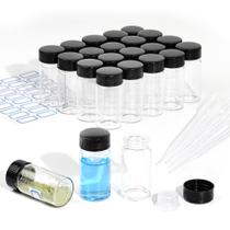 Frascos de vidro ETTSNU 10mL com tampas de rosca e tampas de plástico x20 Frascos de vidro ETTSNU 10mL com tampas de rosca e tampas de plástico x20