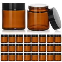 Frascos de vidro KEYWING 120 ml com tampas pretas, pacote com 24 unidades, âmbar de 4 onças Frascos de vidro KEYWING 120 ml com tampas pretas, pacote com 24 unidades, âmbar de 4 onças