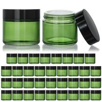 Frascos de vidro KEYWING Green 60mL com tampas pretas, pacote com 35