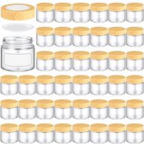 Frascos de vidro Layhit 64 unidades transparentes de 60 mL com tampas e rótulos de 2 onças